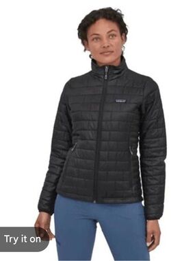 Patagonia Nano Puff Vegan Black Quilted Packable Winter Jacket (M)
